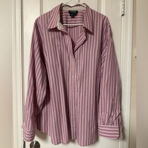 Ralph Lauren Pink Strip Button-Down Shirt
